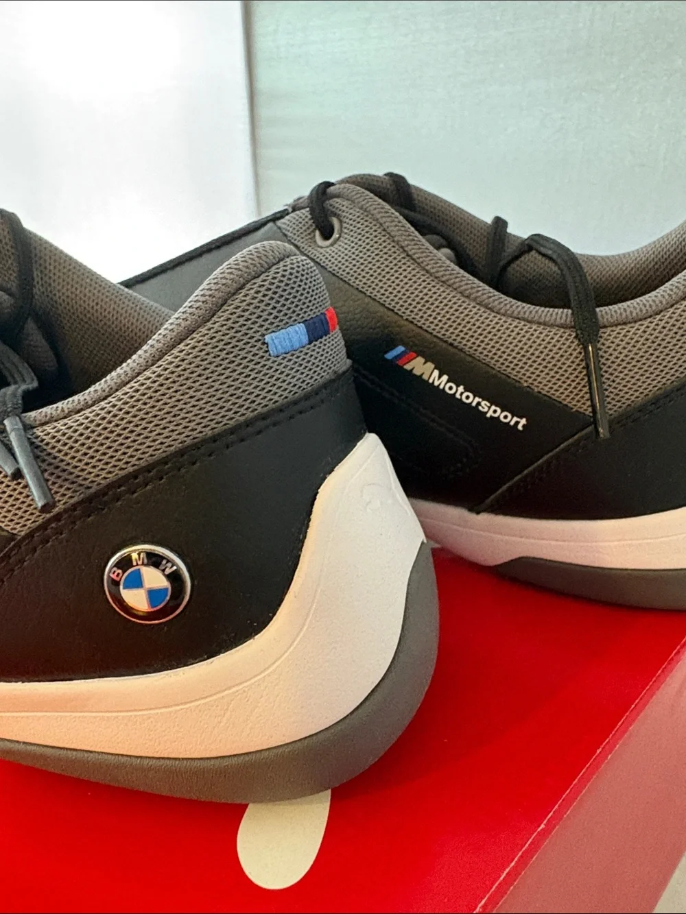 New Puma BMW Motorsport Men's Black Low-Top Driving Shoes